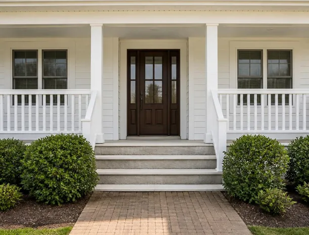 Undecorated front porch photo