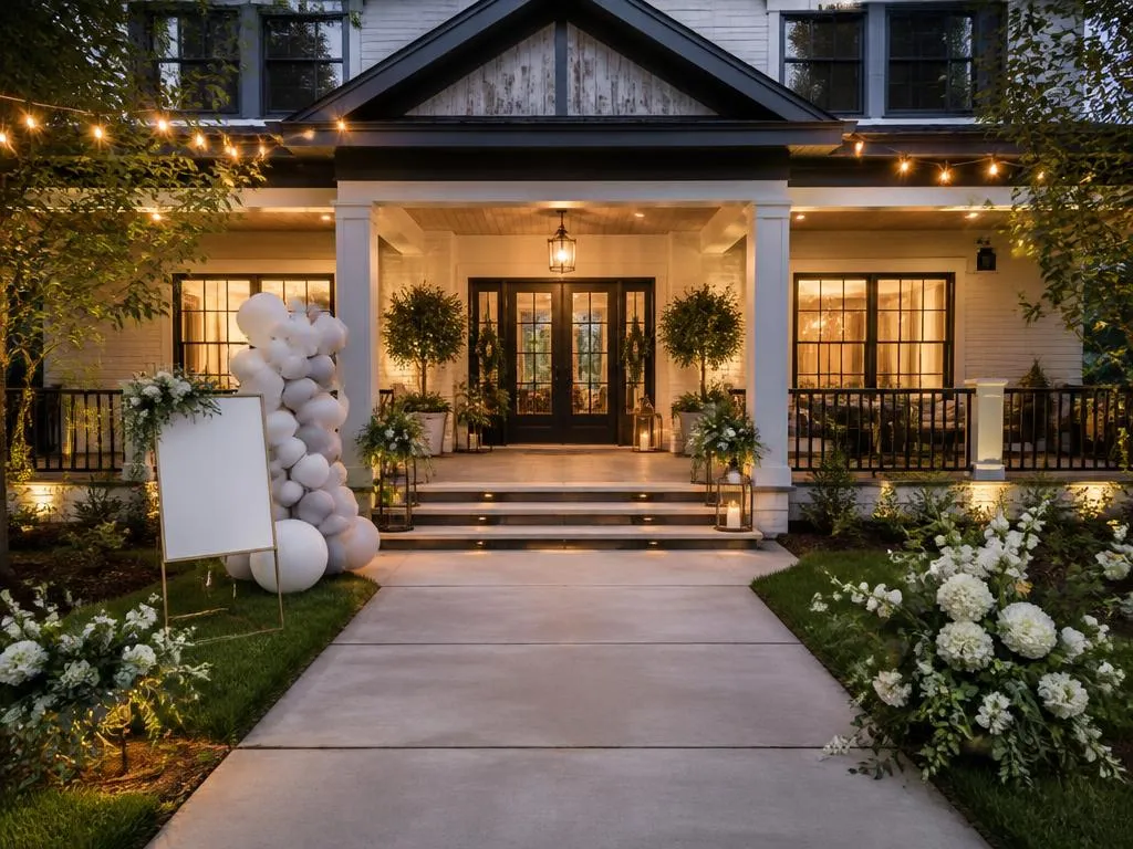 Porch styled for a special event
