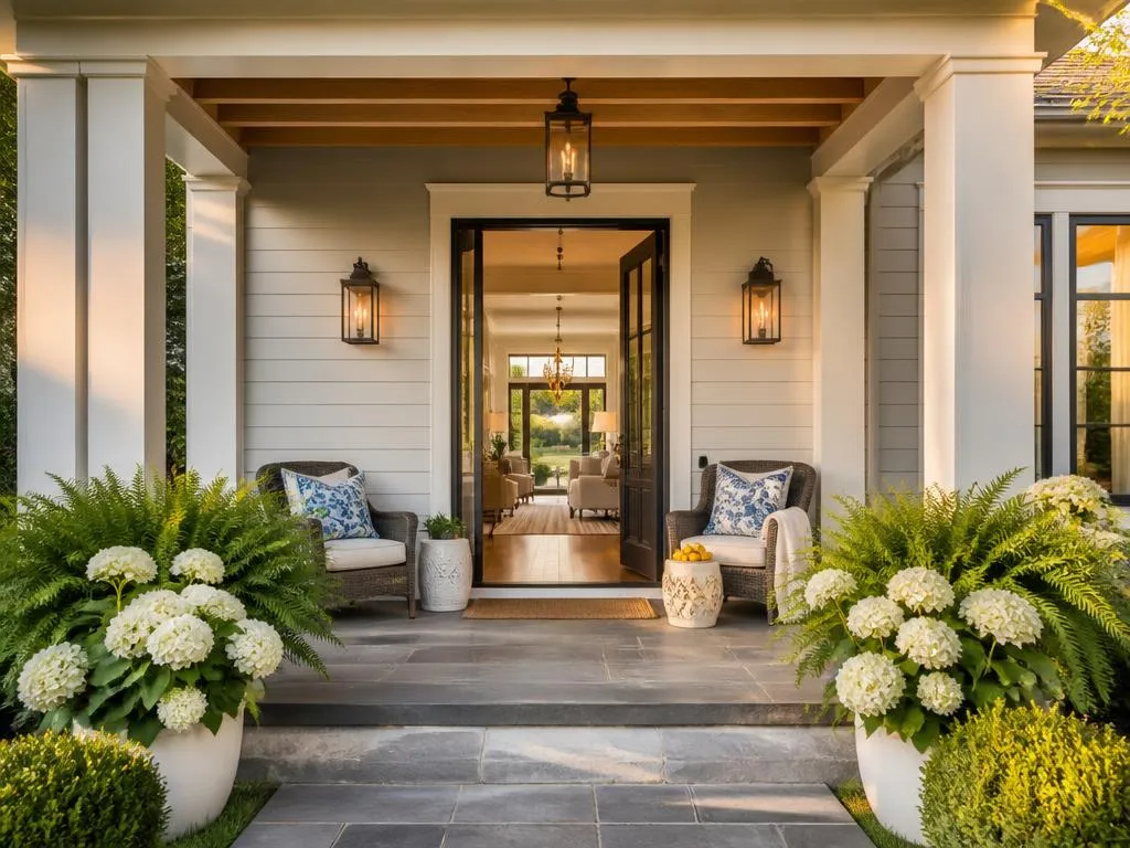Porch styled for summer